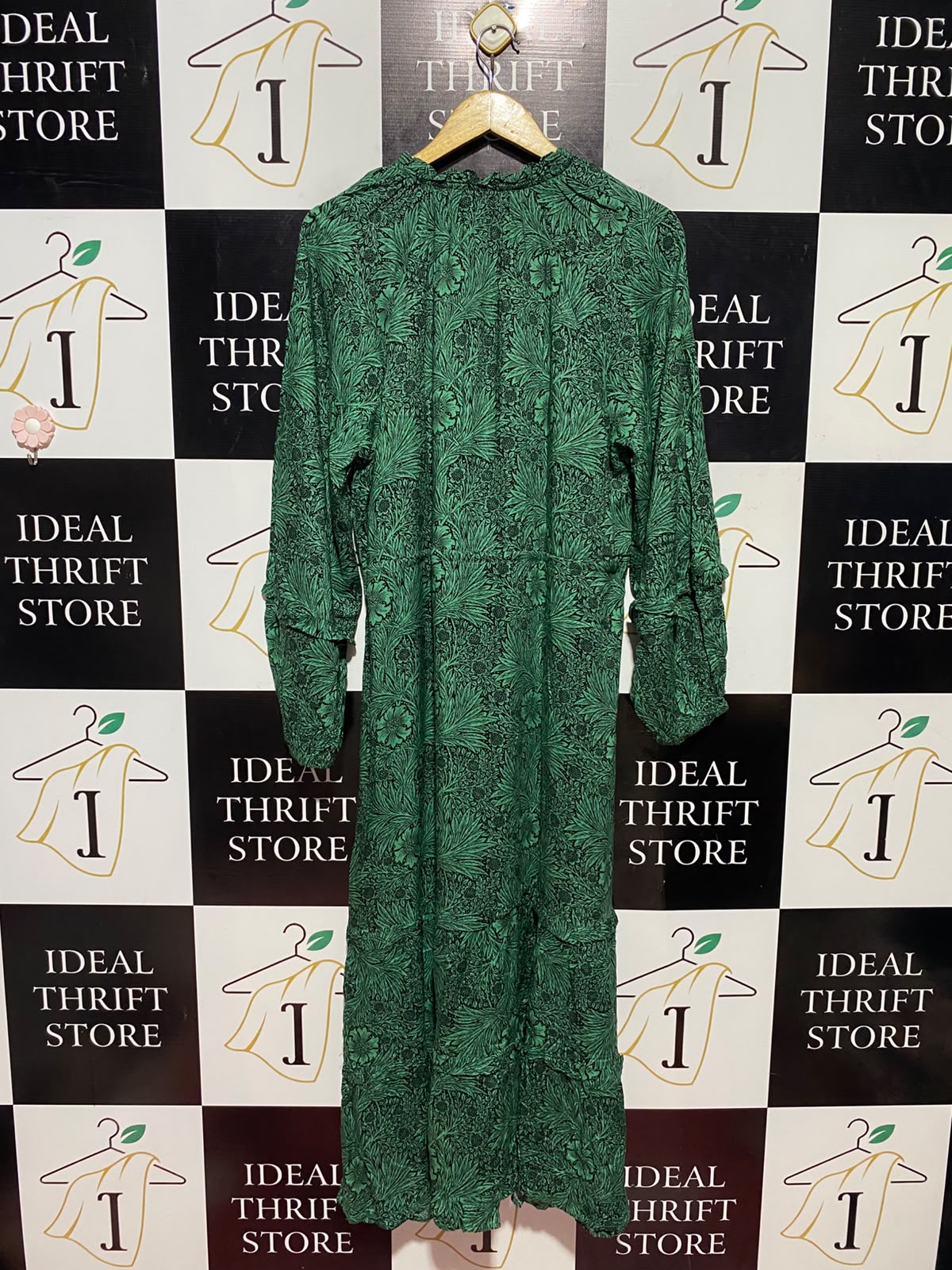 NEXT |L| BUST 20| A1| GREEN BOTANICAL FLORAL PRINT MAXI DRESS