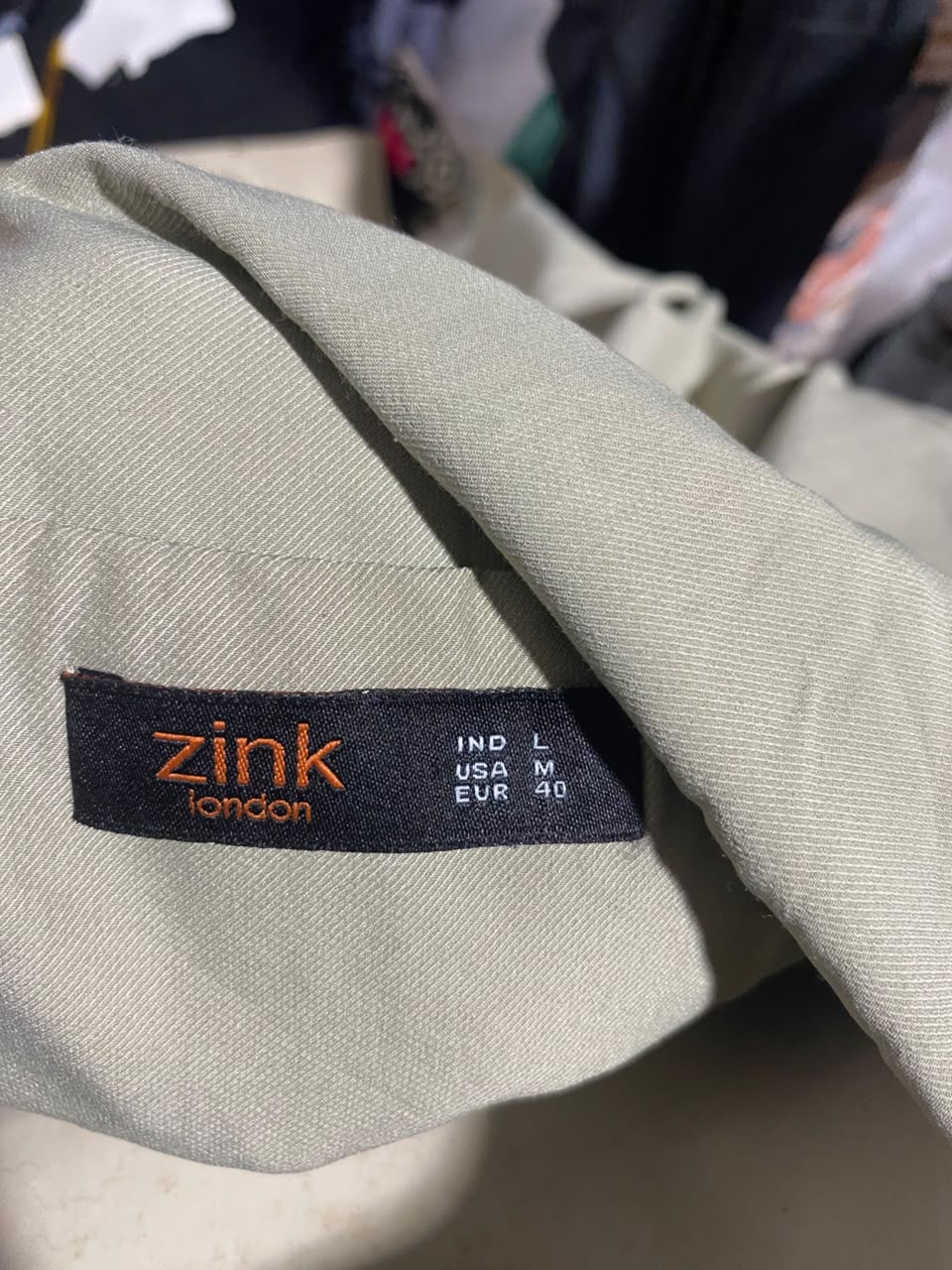 ZINK LONDON |M| B50| SAGE GREEN CROPPED BLAZER & WIDE-LEG CARGO PANTS TWO-PIECE CO-ORD SET