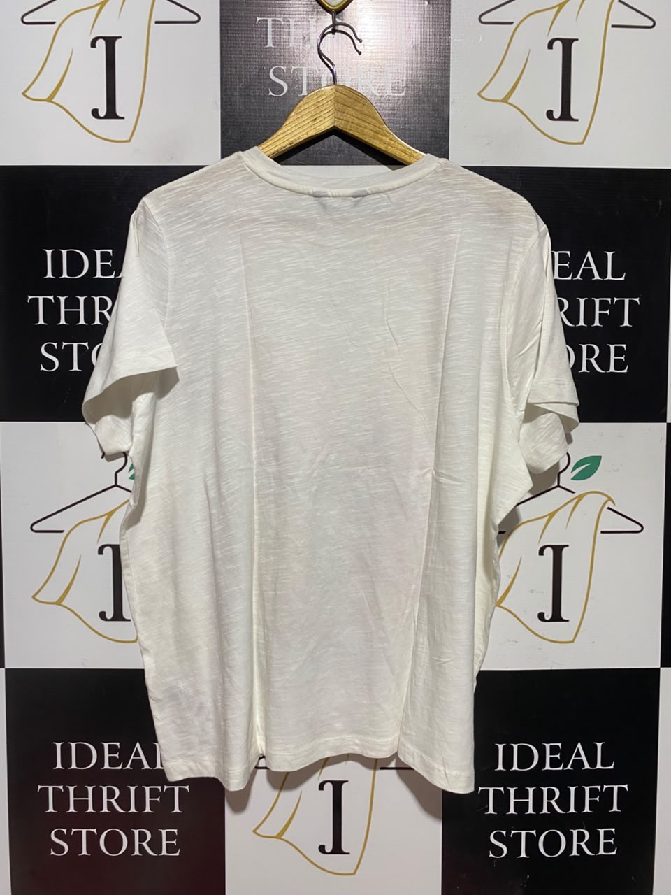 M&S |XL| BUST 25| B50| WHITE SLUB COTTON "LOVE" FLORAL GRAPHIC T-SHIRT