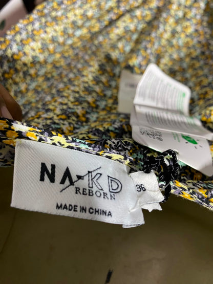 NAKD REBORN |L| BUST 19| B50| FLORAL V-NECK LONG SLEEVE WRAP MINI DRESS
