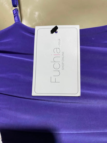 FUCHIA |S| BUST 15| B50| PURPLE RUCHED SPAGHETTI STRAP BODYCON MINI DRESS