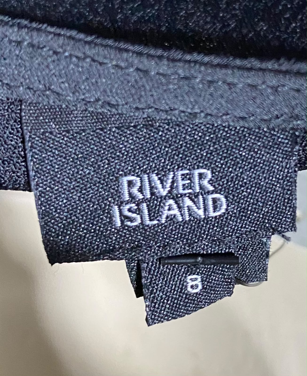 RIVER ISLAND |S| BUST 17| B50| BLACK COWL NECK SPAGHETTI STRAP SLIP MIDI DRESS