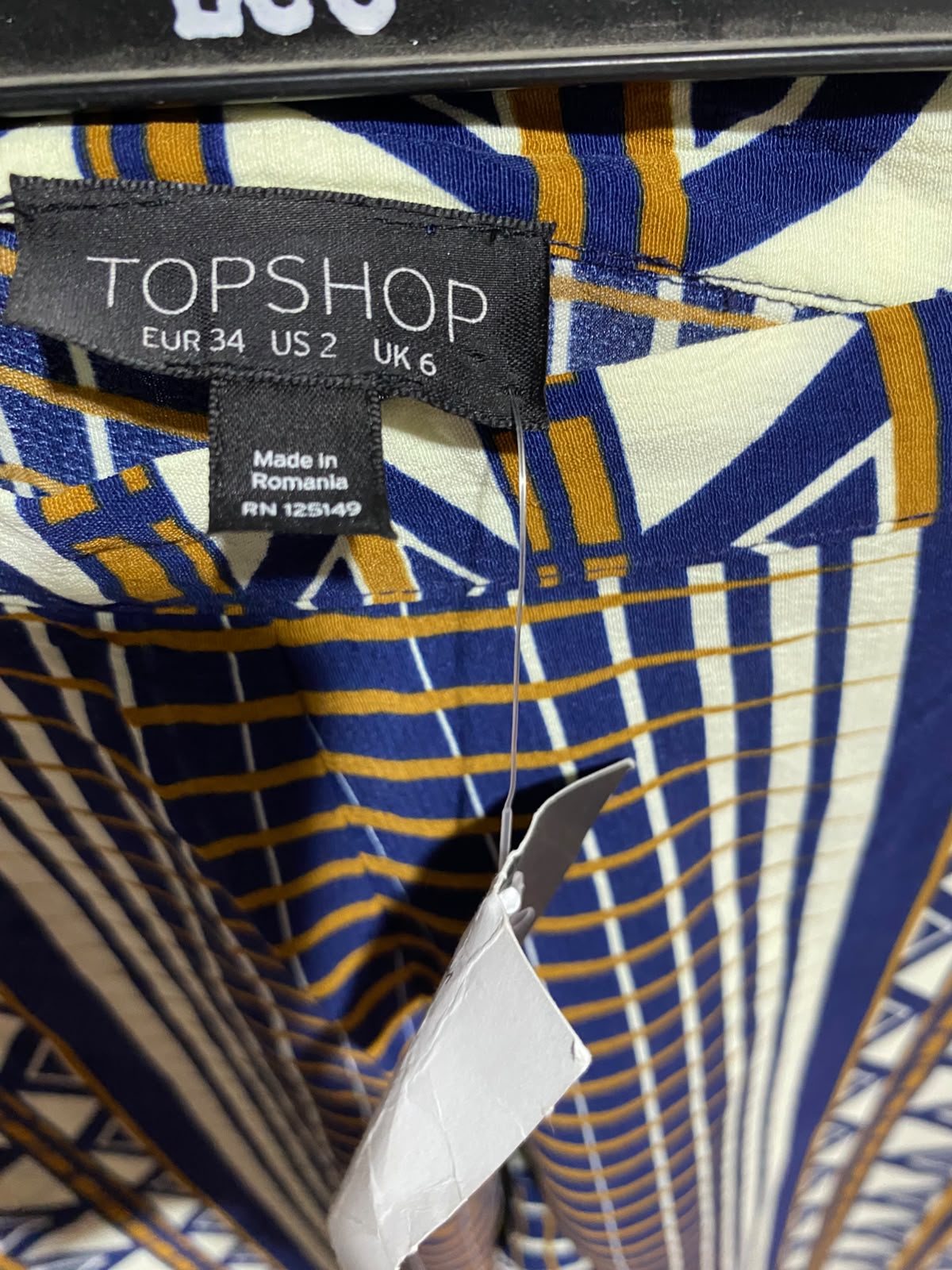 TOP SHOP |S| WAIST 26| B50| GEOMETRIC PRINT WIDE-LEG PALAZZO PANTS