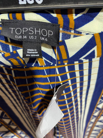 TOP SHOP |S| WAIST 26| B50| GEOMETRIC PRINT WIDE-LEG PALAZZO PANTS