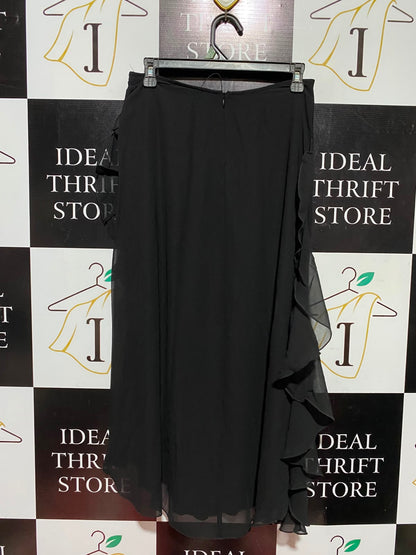 RITA ORA |M| WAIST 28| B50| BLACK RUFFLE-TRIMMED MAXI SKIRT