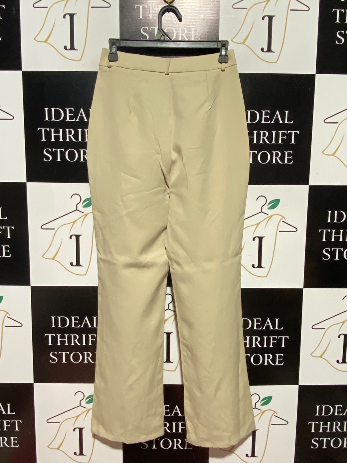 SHEIN |S| WAIST 26| B50| SAND HIGH-WAISTED TAILORED WIDE-LEG TROUSERS