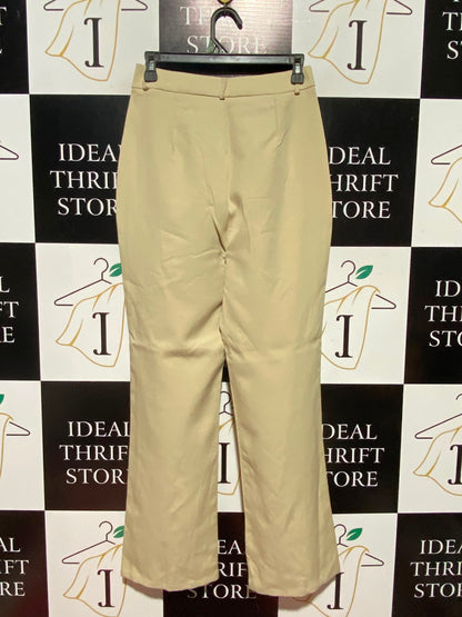 SHEIN |S| WAIST 26| B50| SAND HIGH-WAISTED TAILORED WIDE-LEG TROUSERS