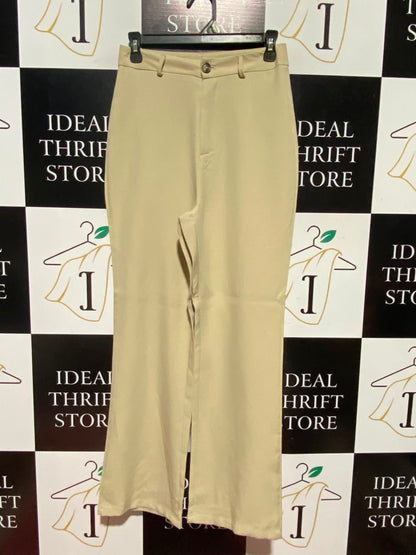 SHEIN |S| WAIST 26| B50| SAND HIGH-WAISTED TAILORED WIDE-LEG TROUSERS