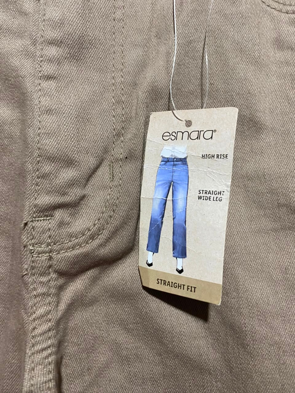ESMARA |S| WAIST 27| B50| TAN HIGH-RISE STRAIGHT-LEG JEANS