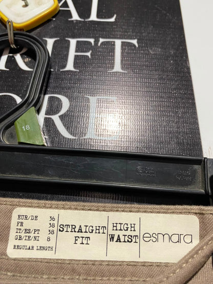 ESMARA |S| WAIST 27| B50| TAN HIGH-RISE STRAIGHT-LEG JEANS