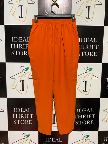 RIVER ISLAND |S| WAIST 25| B50| VIBRANT ORANGE PAPERBAG HIGH-WAISTED TIE-BELT TROUSERS