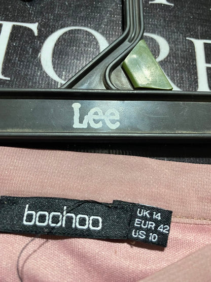 BOOHOO |L| WAIST 32| B50| DUSTY ROSE PLEATED GEORGETTE MAXI SKIRT