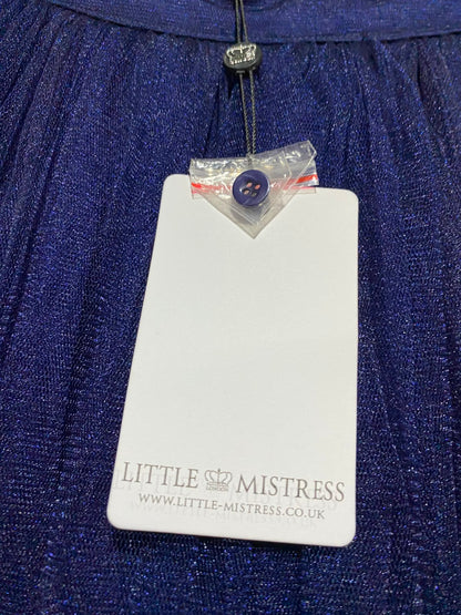 LITTLE & MISTRESS |S| WAIST 26| B50| ROYAL BLUE PLEATED TULLE HIGH-WAISTED MAXI SKIRT