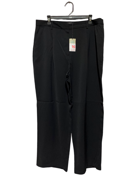 PRIMARK |XXL| WAIST 36| A1| BLACK PLEATED WIDE LEG TROUSERS, NEW WITH TAGS