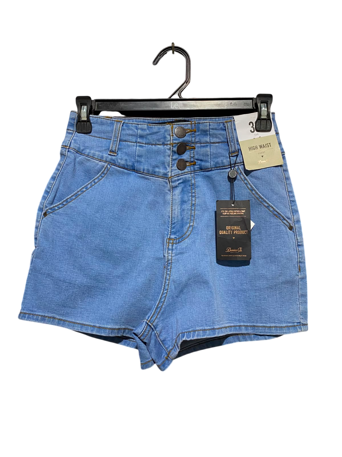 DENIM CO |S| WAIST 25| A1 | HIGH WAIST THREE-BUTTON LIGHT WASH JEANS SHORTS