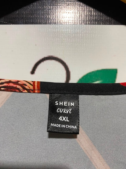 SHEIN CURVE |XXL| BUST 27| A2| BOHO PAISLEY PRINT FRINGE HEM KAFTAN DRESS / BEACH COVER-UP