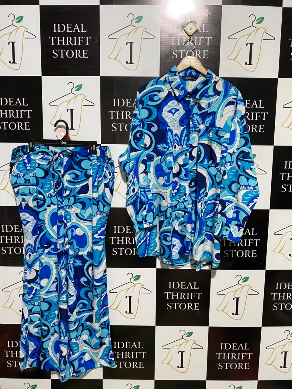 LIMITED COLLECTION |XXL| A2| RETRO BLUE PSYCHEDELIC PAISLEY TWO-PIECE CO-ORD SET