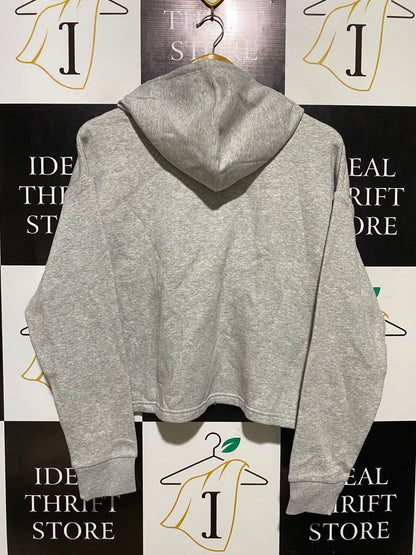 PUMA |M| BUST 23| A2| GREY ESSENTIALS RELAXED FIT CROPPED PULLOVER HOODIE SWEATSHIRT