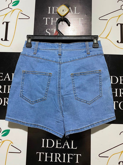 DENIM CO |S| WAIST 25| A1 | HIGH WAIST THREE-BUTTON LIGHT WASH JEANS SHORTS