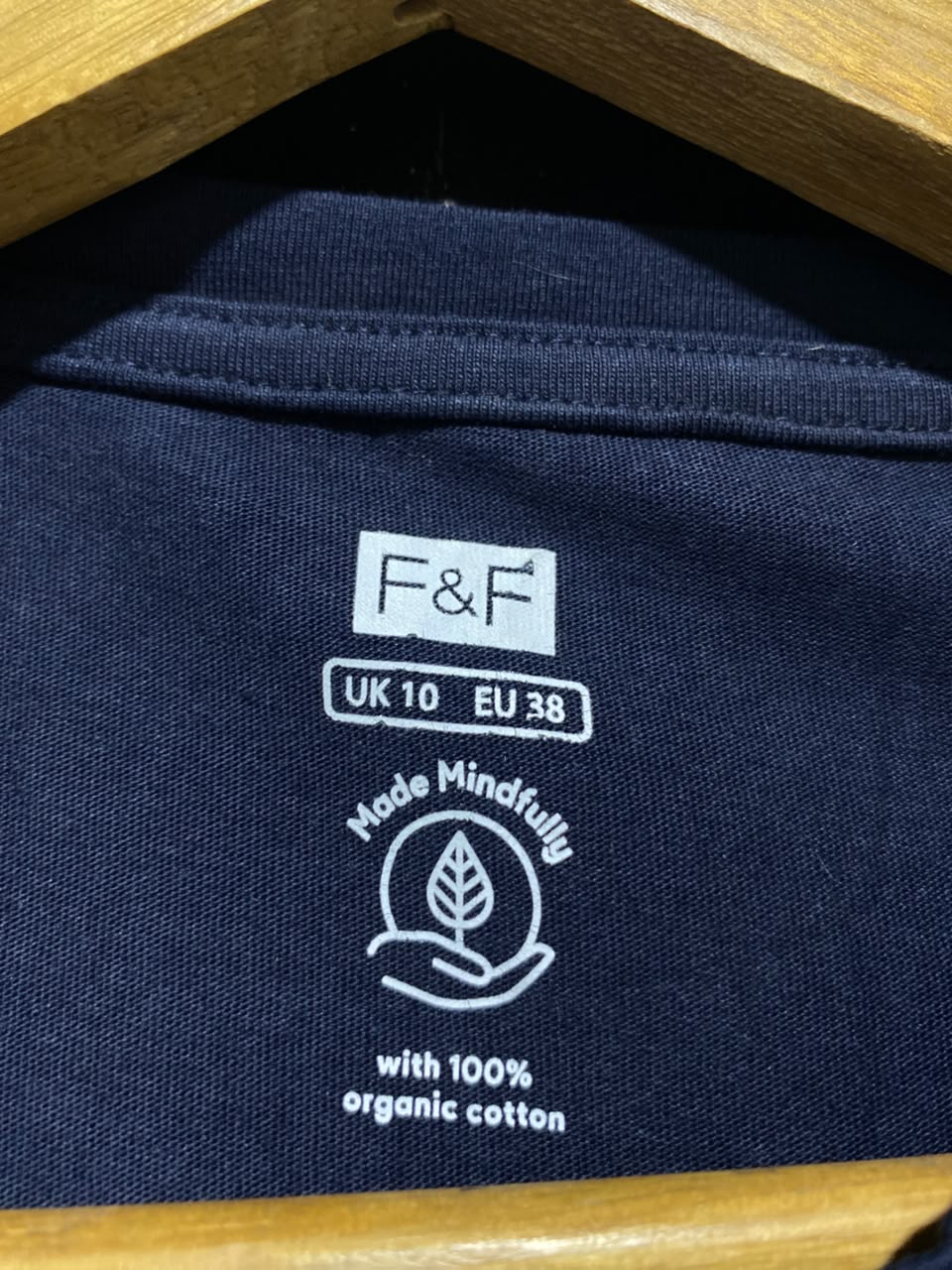 F&F |M| BUST 19| A1| NAVY BLUE SHORT PUFF SLEEVE CREW NECK T-SHIRT