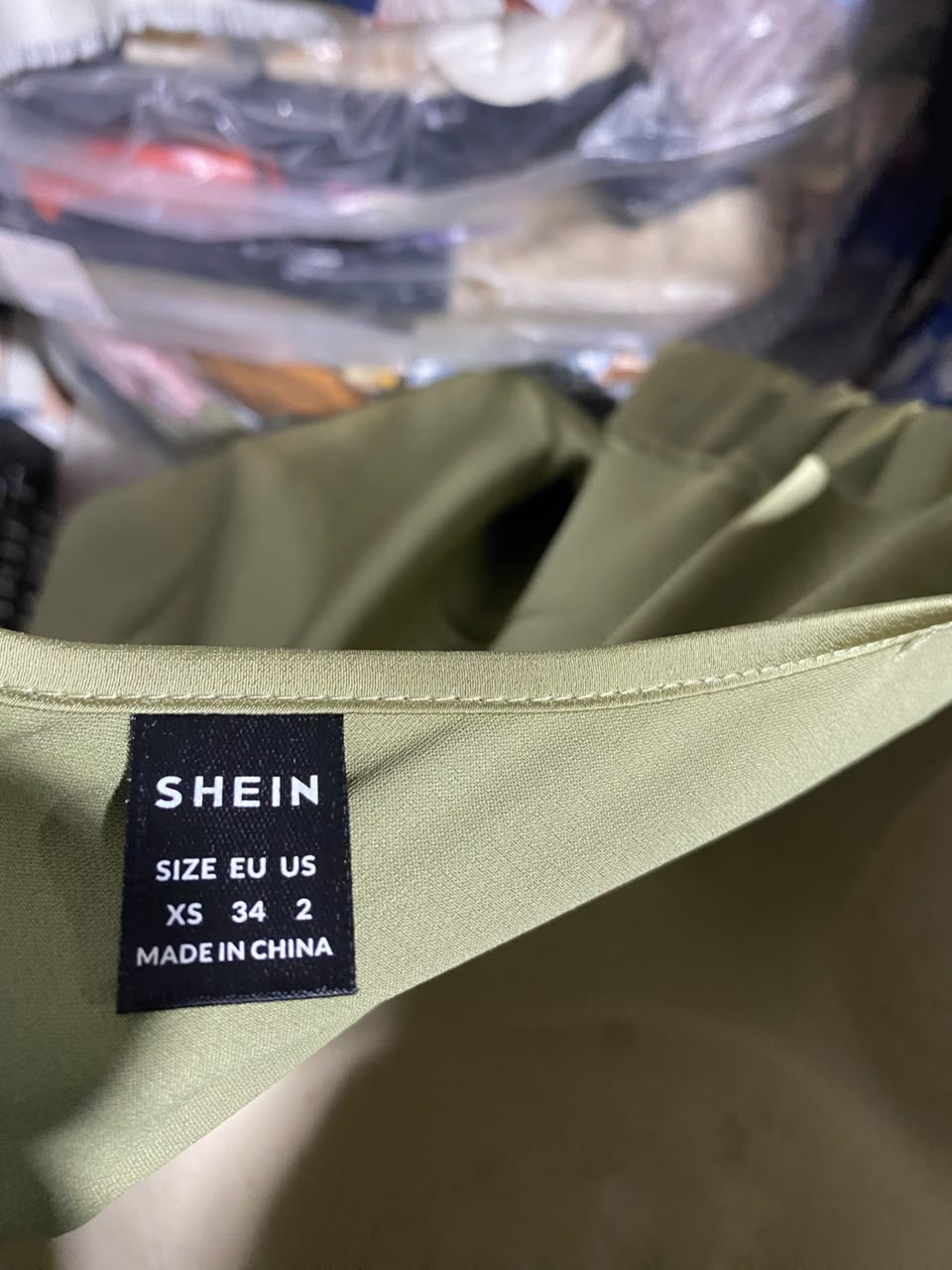 SHEIN |XS| BUST 17| A1| ELEGANT OLIVE GREEN SATIN COWL NECK SLIP MIDI DRESS WITH SPAGHETTI STRAPS