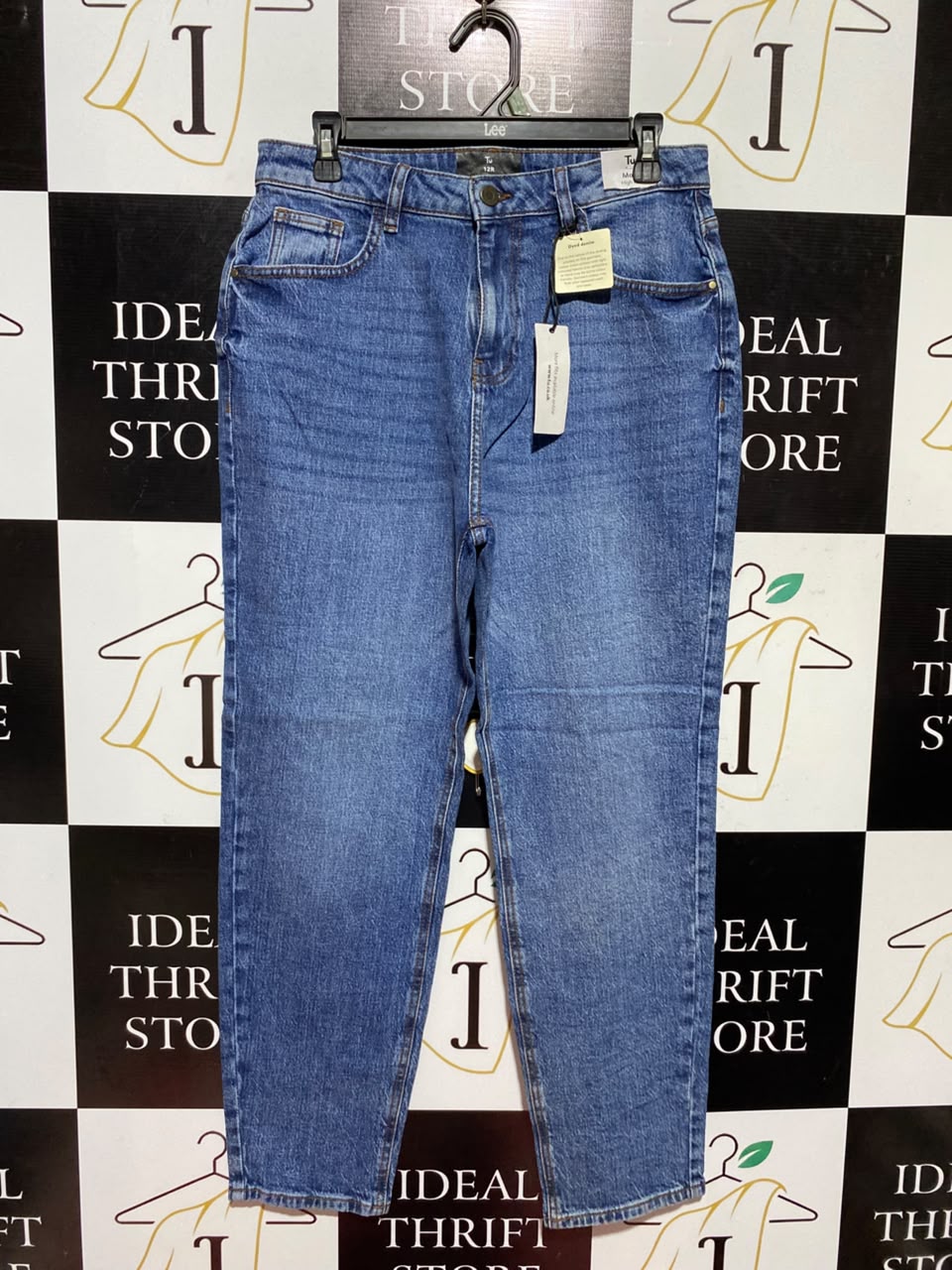 TU WOMAN |L| WAIST 30| A1| HIGH-WAISTED MOM JEANS IN MEDIUM BLUE WASH