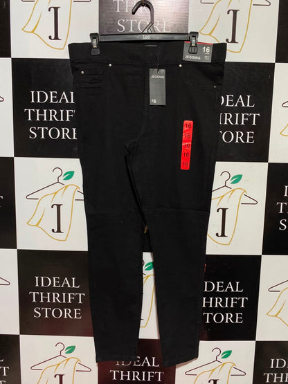 DENIM CO |XXL| WAIST 35| A1| WOMEN'S BLACK SKINNY JEGGINGS, NEW WITH TAGS