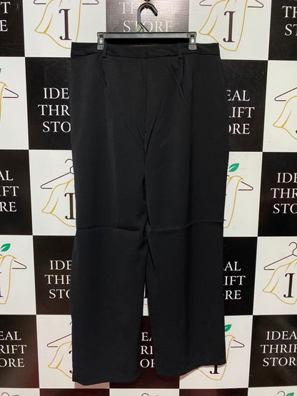 PRIMARK |XXL| WAIST 36| A1| BLACK PLEATED WIDE LEG TROUSERS, NEW WITH TAGS