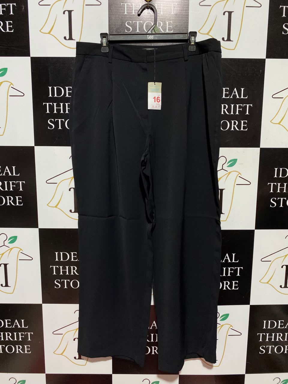 PRIMARK |XXL| WAIST 36| A1| BLACK PLEATED WIDE LEG TROUSERS, NEW WITH TAGS