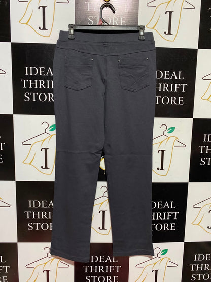 JUST ELEGANCE |M| WAIST 29| A1| CHARCOAL GREY STRAIGHT LEG STRETCH PANTS, NEW WITH TAGS