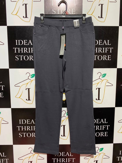 JUST ELEGANCE |M| WAIST 29| A1| CHARCOAL GREY STRAIGHT LEG STRETCH PANTS, NEW WITH TAGS