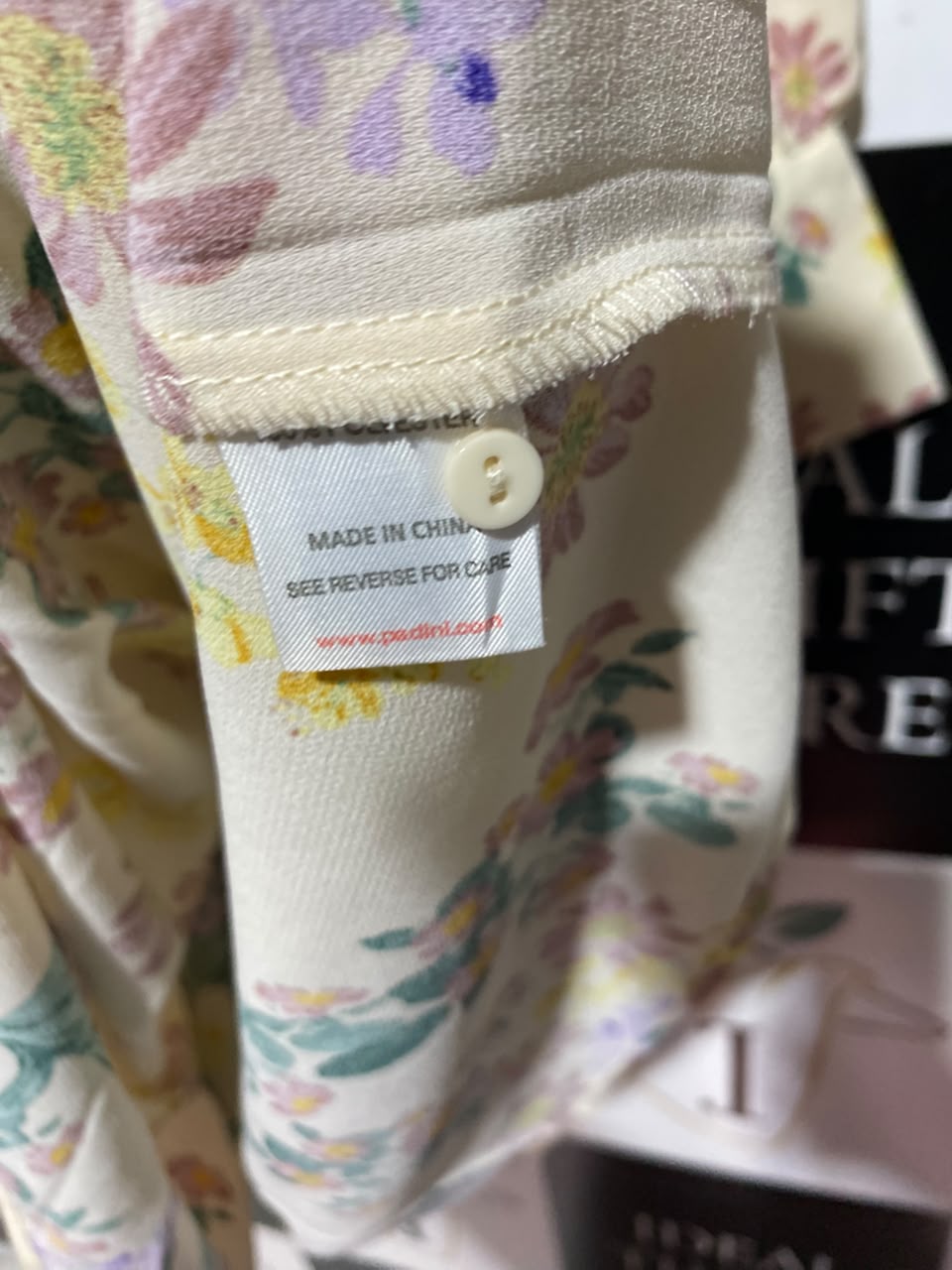 PDI |XL| BUST 22| A1| CREAM MULTICOLOR PASTEL FLORAL PRINT LONG SLEEVE MIDI DRESS WITH TIE-WAIST