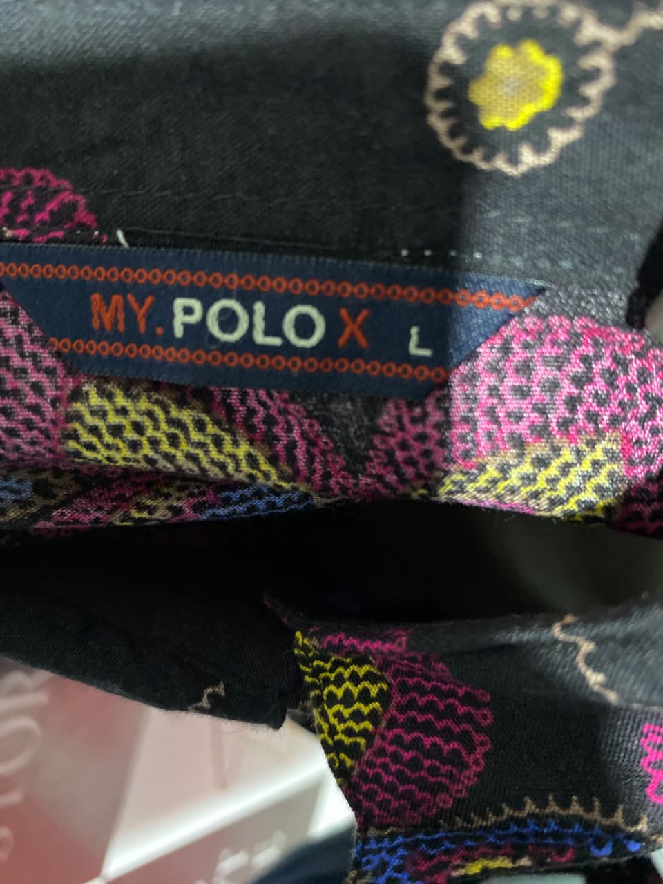 MY POLO X |L| BUST 19| A1| BLACK MULTICOLOR FLORAL BUTTON-DOWN SHIRT DRESS,
