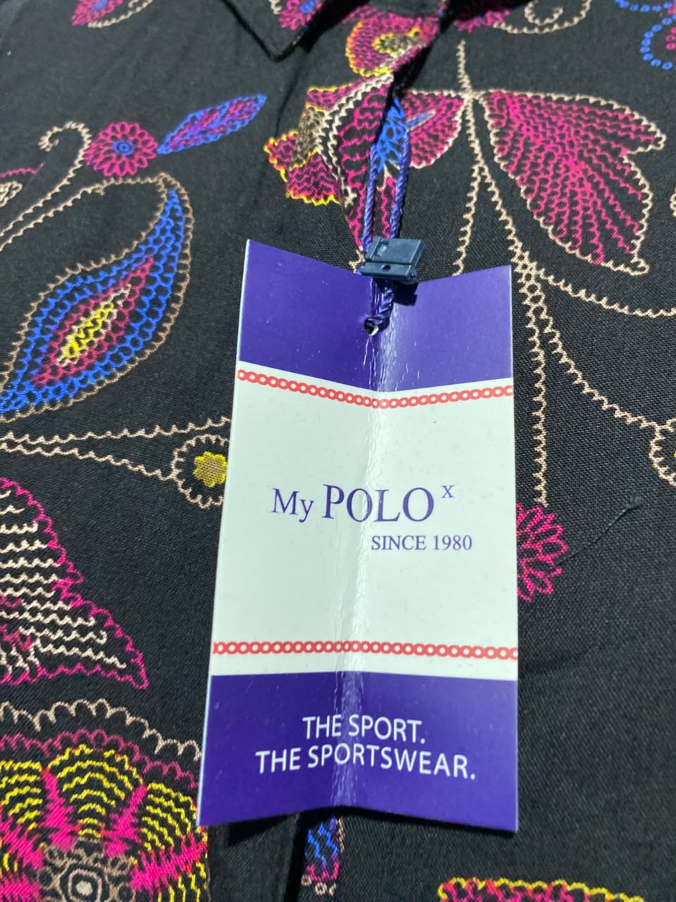 MY POLO X |L| BUST 19| A1| BLACK MULTICOLOR FLORAL BUTTON-DOWN SHIRT DRESS,