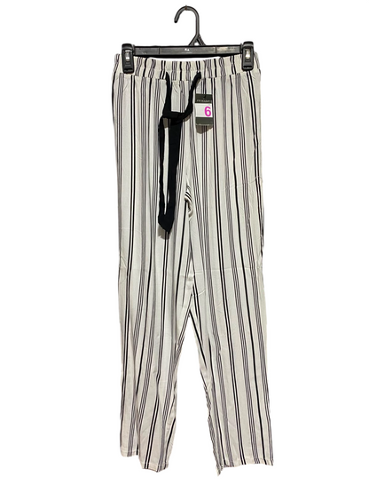 PRIMARK |S| WAIST 25| A2| WHITE AND BLACK STRIPED DRAWSTRING WIDE-LEG LOUNGE PANTS NWT
