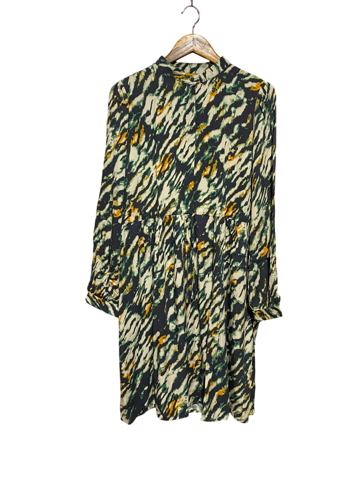 ESMARA |M| BUST 20| A3| MODERN ABSTRACT ANIMAL STRIPE HIGH NECK MINI DRESS