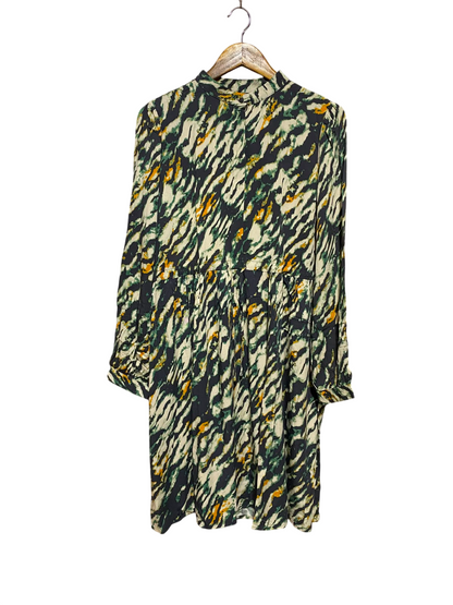 ESMARA |M| BUST 20| A3| MODERN ABSTRACT ANIMAL STRIPE HIGH NECK MINI DRESS