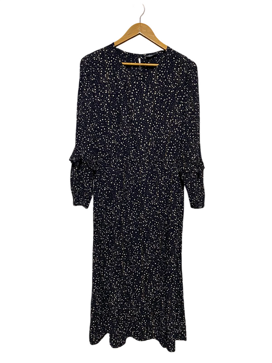 PAPAYA |L| BUST 20| A3| WHIMSICAL CELESTIAL STAR PRINT LONG SLEEVE MIDI DRESS