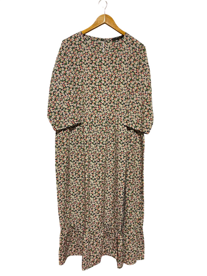 GEORGE |XL| BUST 23| A3| VINTAGE DAISY FLORAL PRINT MIDI DRESS WITH RUFFLE HEM