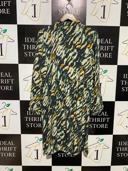 ESMARA |M| BUST 20| A3| MODERN ABSTRACT ANIMAL STRIPE HIGH NECK MINI DRESS