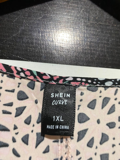 SHEIN CURVE |XL| BUST FREE| A2| BOHEMIAN MULTICOLOR STRIPED PATTERN KAFTAN MAXI DRESS WITH POCKETS