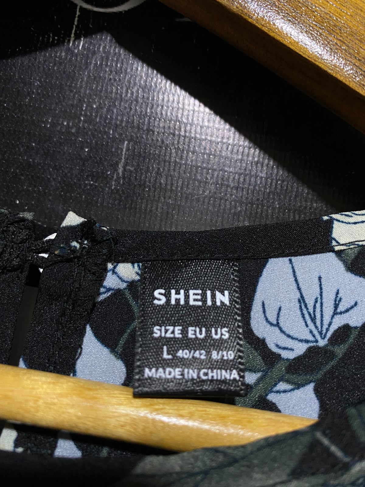SHEIN |L| BUST 18| A2| ELEGANT BLACK VINTAGE FLORAL PRINT MAXI DRESS