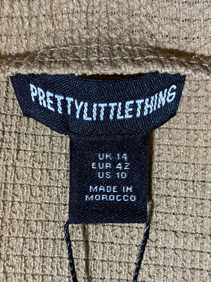 PRETTYLITTLE THING |M| BUST 18| A2| CHIC TAN WAFFLE-KNIT LONG SLEEVE MAXI BODYCON DRESS