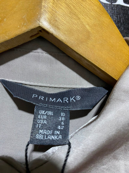 PRIMARK |M| BUST 21| A2| LUXURIOUS CHAMPAGNE SATIN LONG SLEEVE BUTTON-DOWN SHIRT DRESS