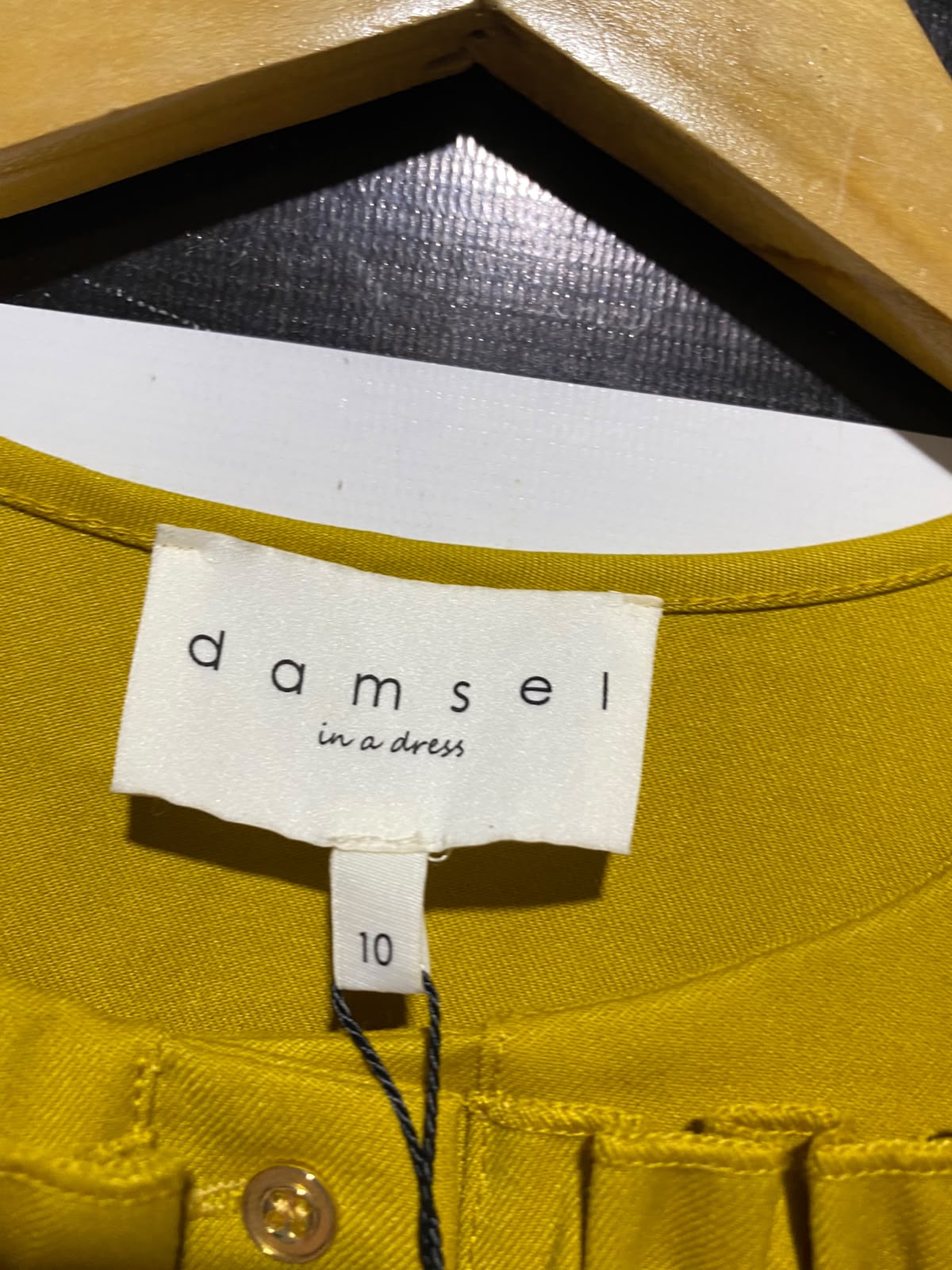 DAMSEL |M| BUST 19| A2| MUSTARD YELLOW DOUBLE HEART RUFFLE MINI SHIFT DRESS