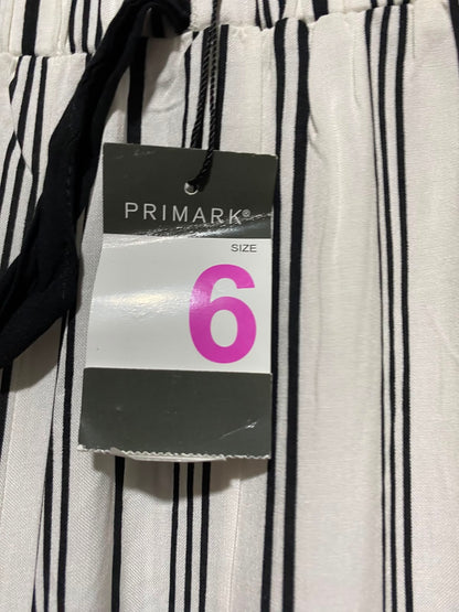 PRIMARK |S| WAIST 25| A2| WHITE AND BLACK STRIPED DRAWSTRING WIDE-LEG LOUNGE PANTS NWT