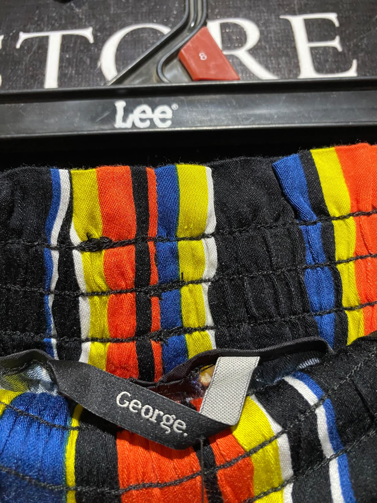 GEORGE |L| WAIST 31| A2| MULTICOLOR VERTICAL STRIPED PAPERBAG WAIST WIDE-LEG CULOTTES PANTS NWT