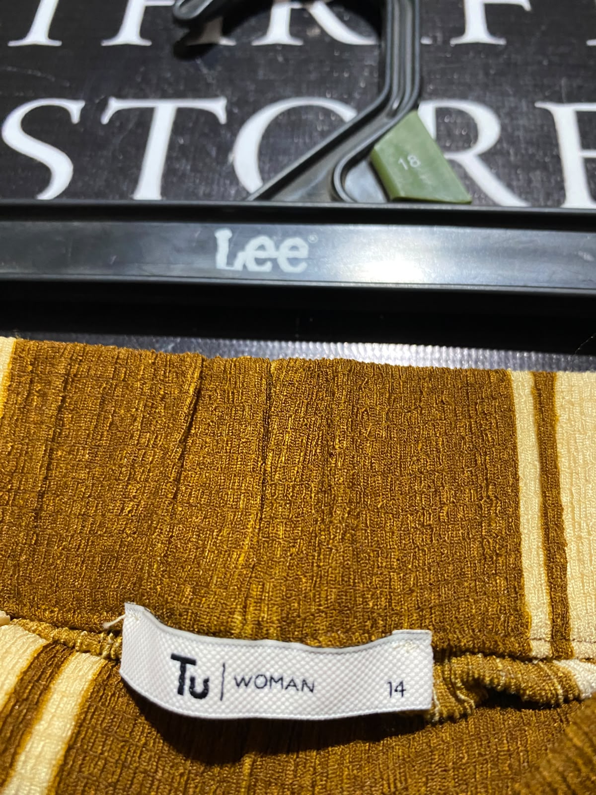 TU WOMAN |L| WAIST 30| A2| BROWN AND CREAM VERTICAL STRIPED WIDE-LEG PALAZZO LOUNGE PANTS NWT