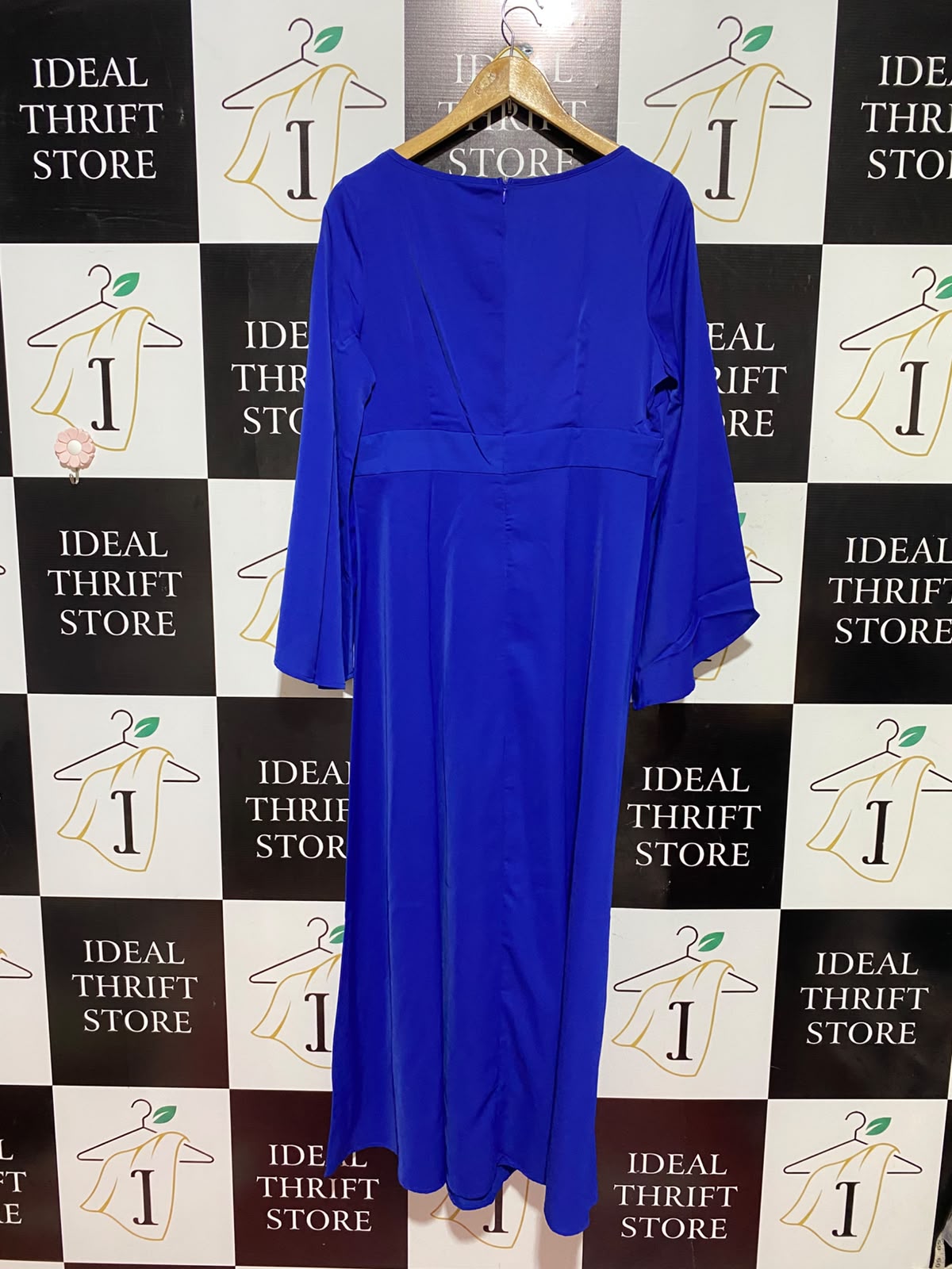 SHEIN |L| BUST 18| A2| BELLE ROYAL BLUE EMBELLISHED EMPIRE WAIST COBALT MAXI DRESS NWT