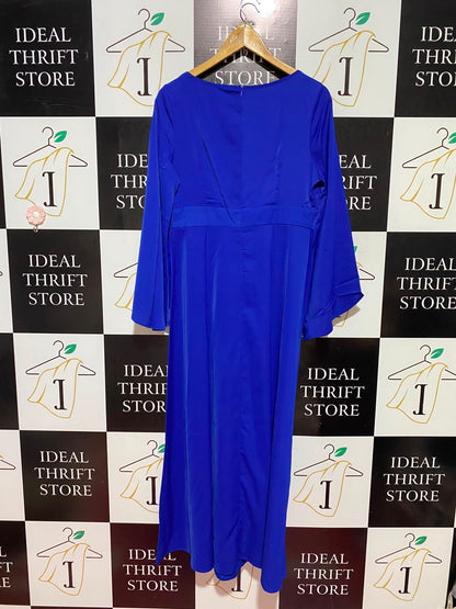 SHEIN |L| BUST 18| A2| BELLE ROYAL BLUE EMBELLISHED EMPIRE WAIST COBALT MAXI DRESS NWT